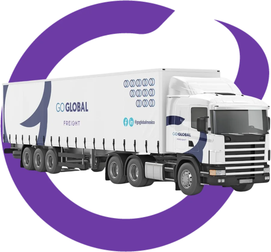 Go Global Freight branded trailer framed by the Freight G
